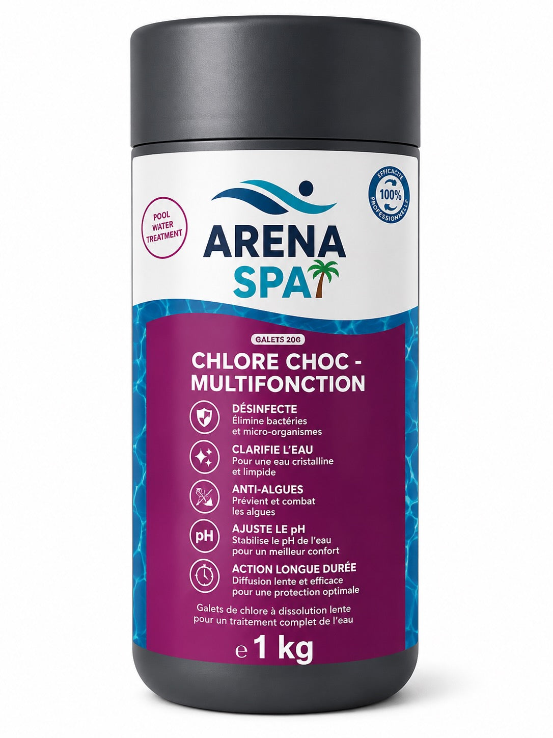 Chlore - Multifonction Spa 1kg - Galets 20g