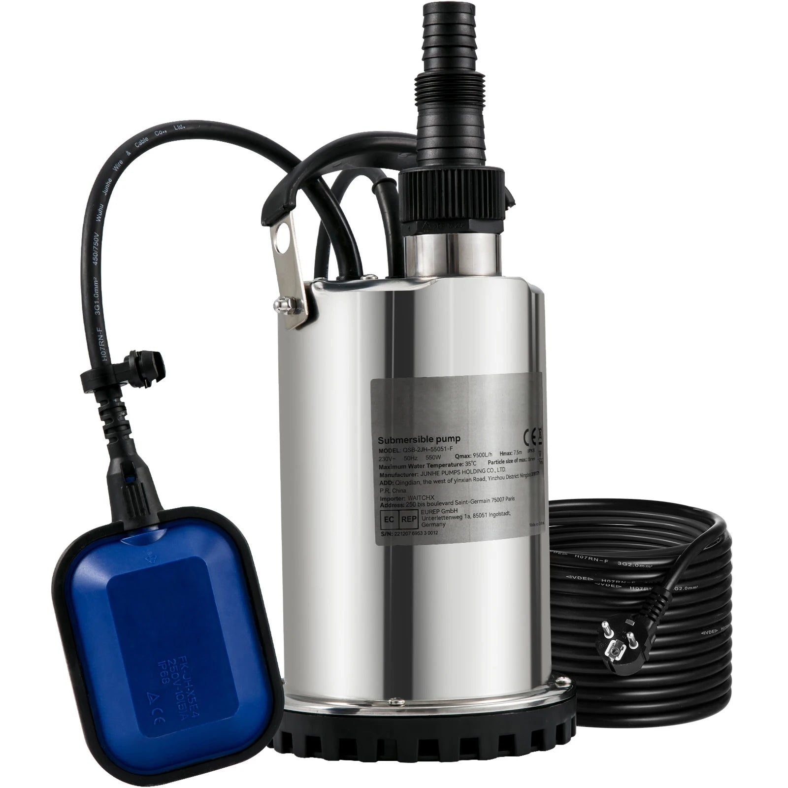 SucceBuy - Pompe à Eau Submersible 550W à 2200W pour Piscines, Sous-sols et Bains à Remous