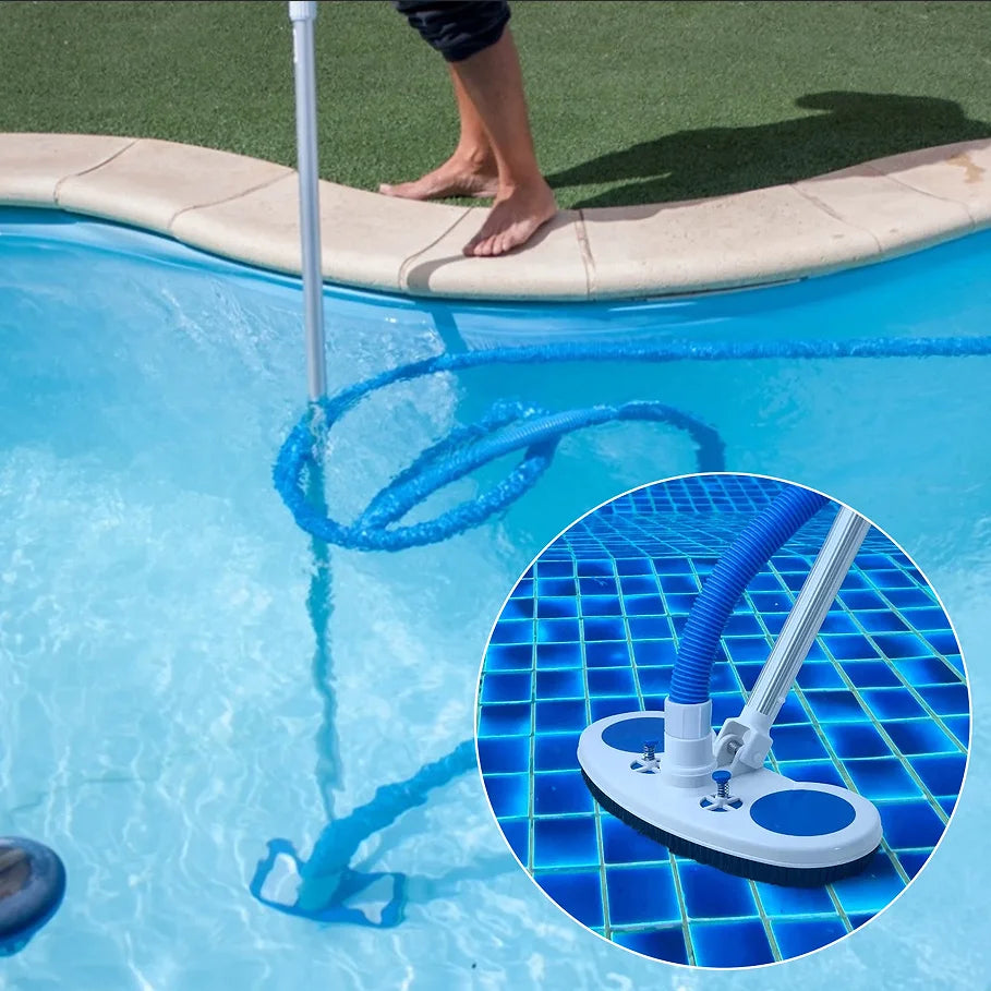 Tête d'Aspiration pour Piscine avec Brosse - Outil de Nettoyage Sous-Marin pour Fond et Parois
