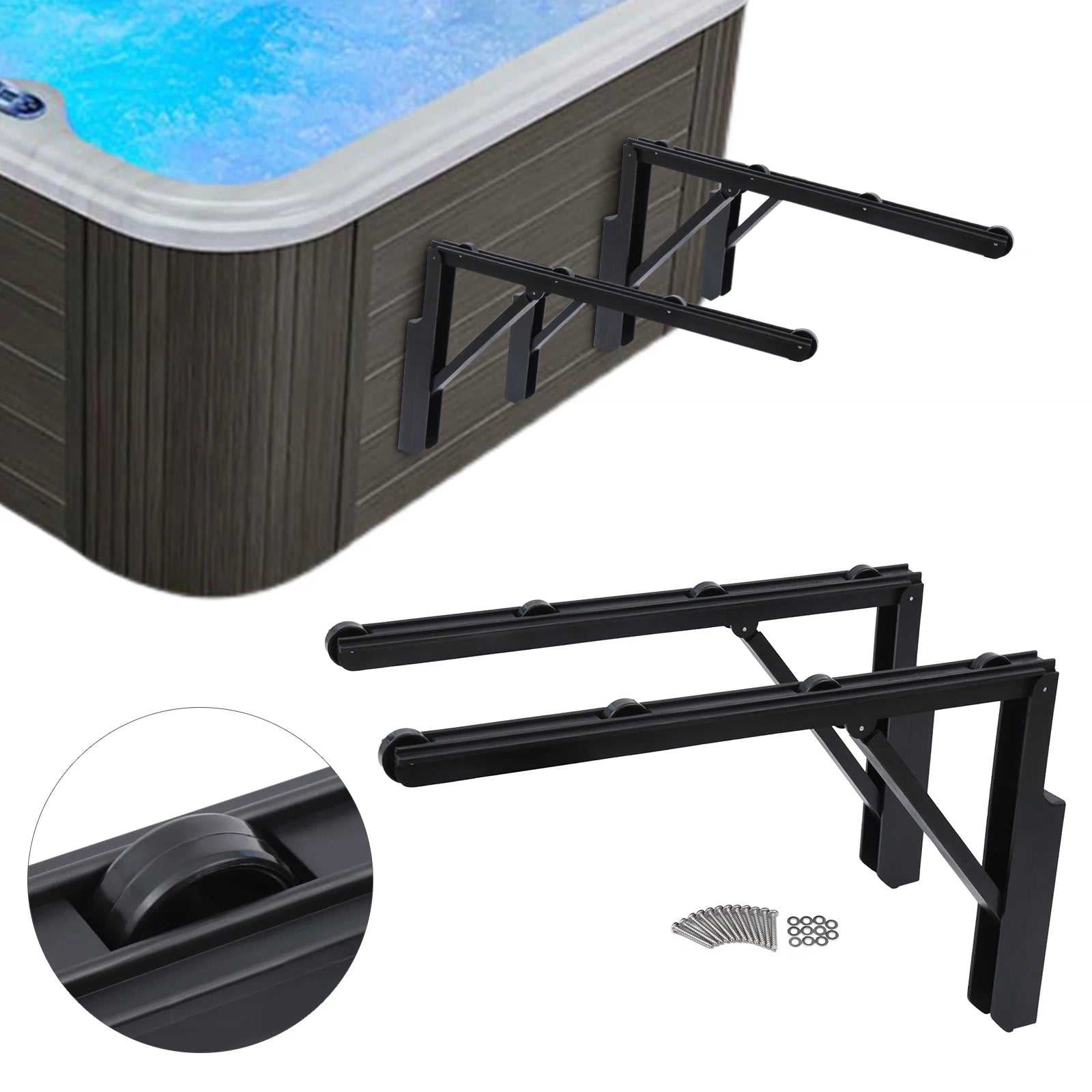 Lève-Couvercle Spa - Lot de 2 Supports Roulants - vue 3